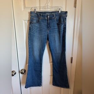 American Eagle Outfitters Women's Kick Boot Blue Jeans